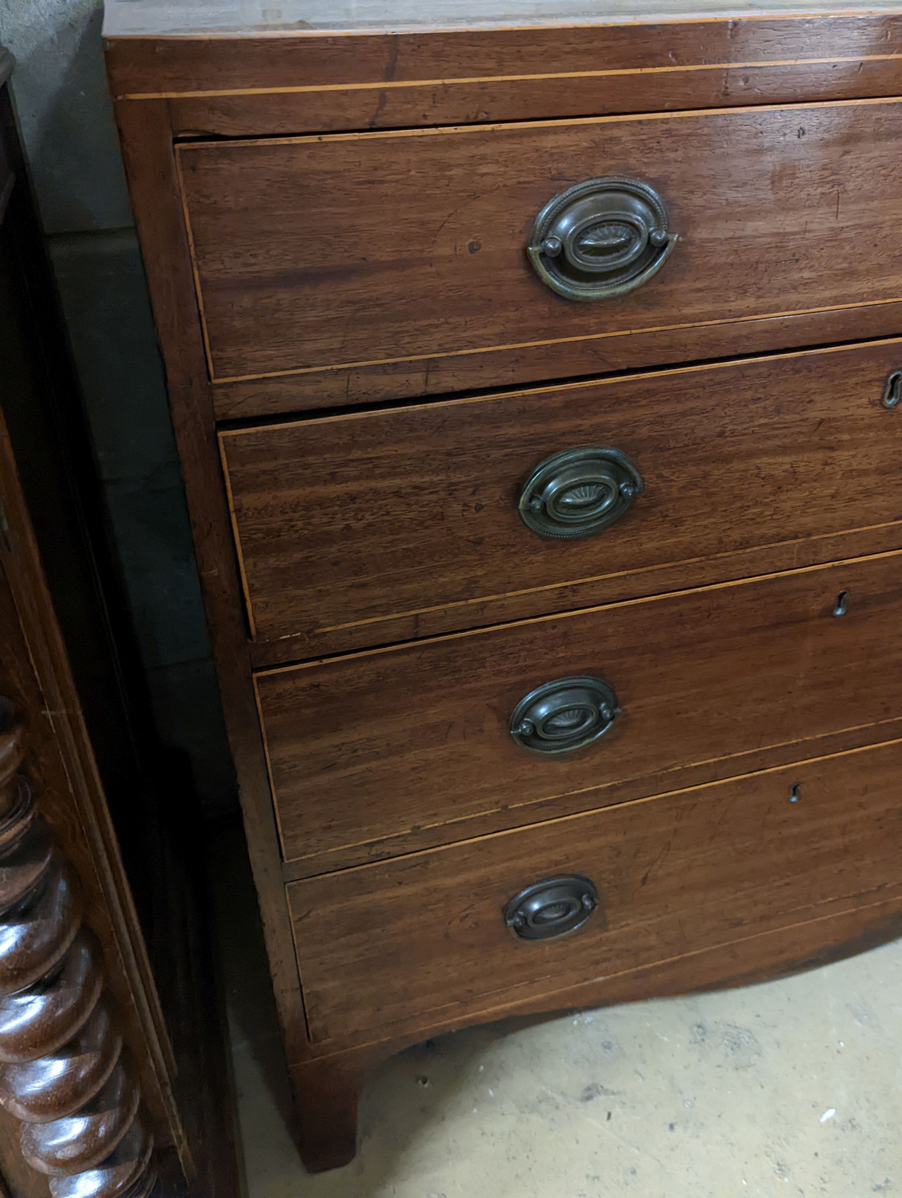 A small George IV mahogany four drawer chest, width 84cm, depth 45cm, height 86cm